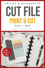 Load image into Gallery viewer, Planner Classic Top Short Dashboard And Productivity Dots Print And Cut SVG Digital Design Cut File for Cricut &amp; Silhouette
